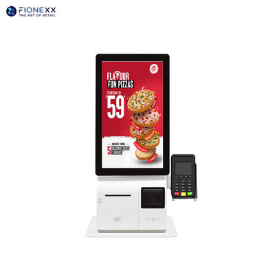 よい価格 250nits 明るさ Android または Windows セルフ サービス キオスク 熱プリンターと QR スキャナー オンライン