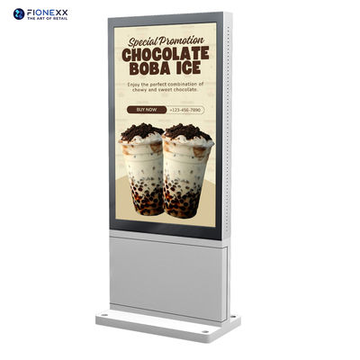 よい価格 耐久性 75 インチ デジタル 屋外 トーテム シルバー シェル 滑らかな外観 オンライン