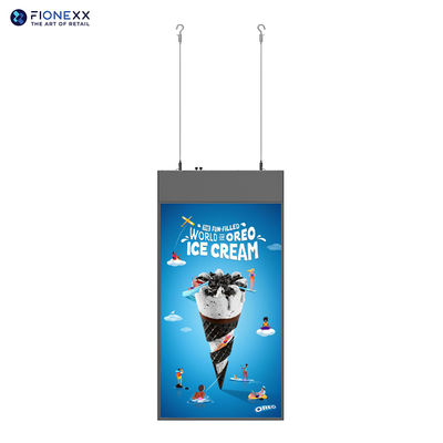 よい価格 ダブルサイド TFT LCD 1080p ハンガング デジタル シグネージ 43/49/55インチ 黒 700+700nits オンライン