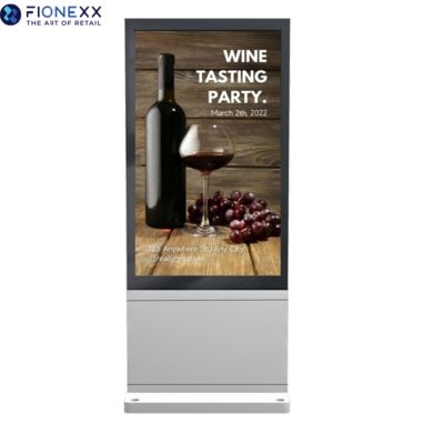 よい価格 55インチ シルバー アンドロイド 扇風機なし 垂直 デジタル トーテム 耐久型 広告ディスプレイ オンライン