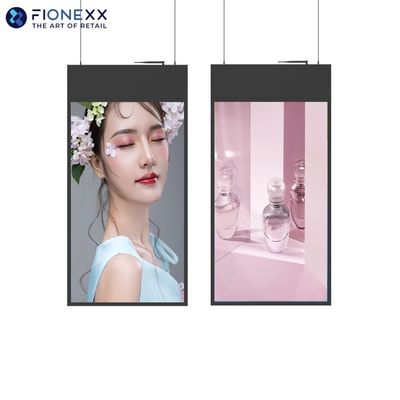よい価格 小売店用の天井に装着されたデジタルサイネージ 双面LCD窓ディスプレイ オンライン