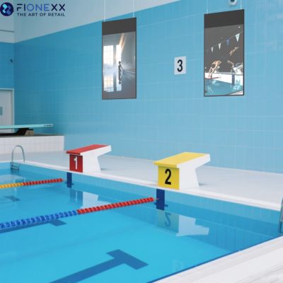 よい価格 49インチ ハンガング デジタル シグネージスクリーン 双面 700ニット 小売デザイン オンライン