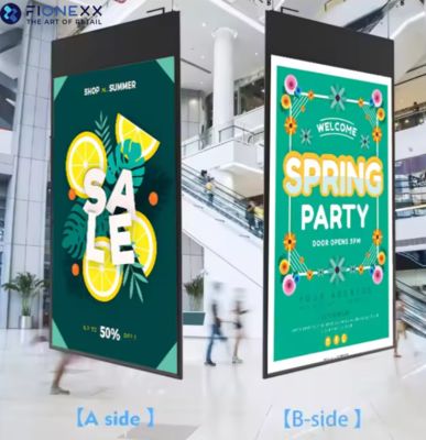 よい価格 カスタマイズされた43インチ 双面デジタルサイネージ 天井マウント LCDディスプレイ 1920x1080 解像度 オンライン