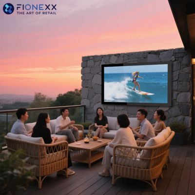 フルサン IP55 防水 QLED テレビ 商用品 2000nit 3500nits 4k テレビ HD 43 49 55 インチ オールメタルハウジング 屋外テレビ